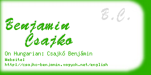 benjamin csajko business card