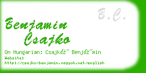 benjamin csajko business card